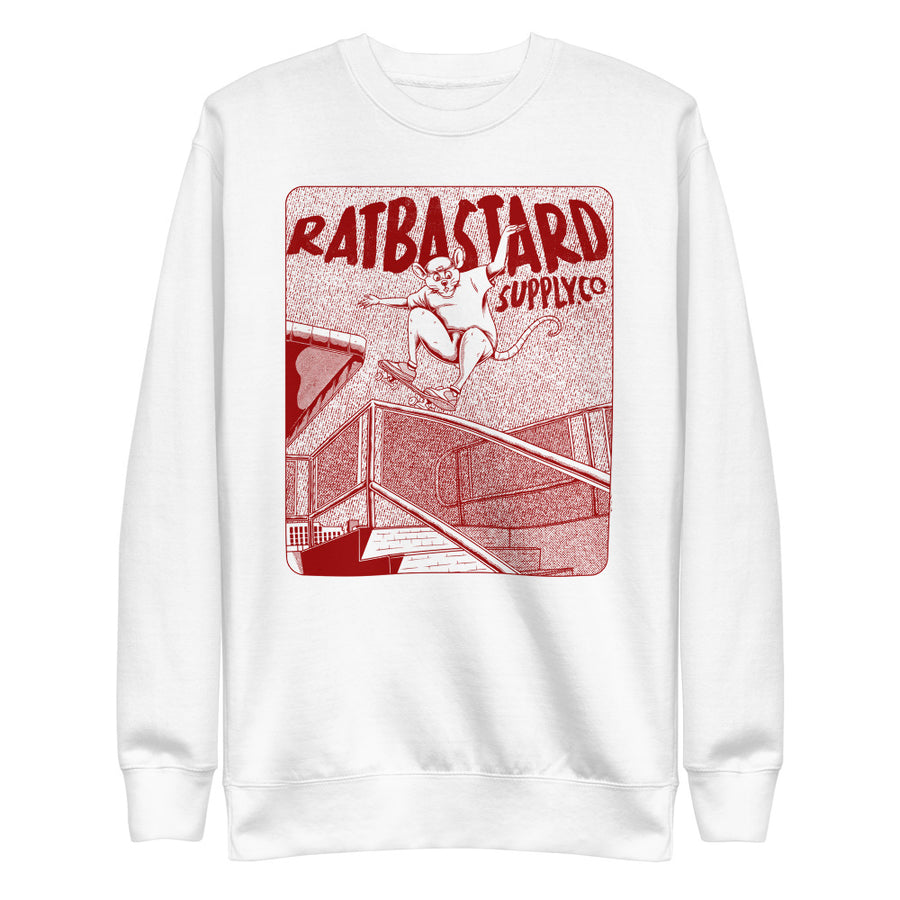 Shredding Rat Crewneck in White front product photo